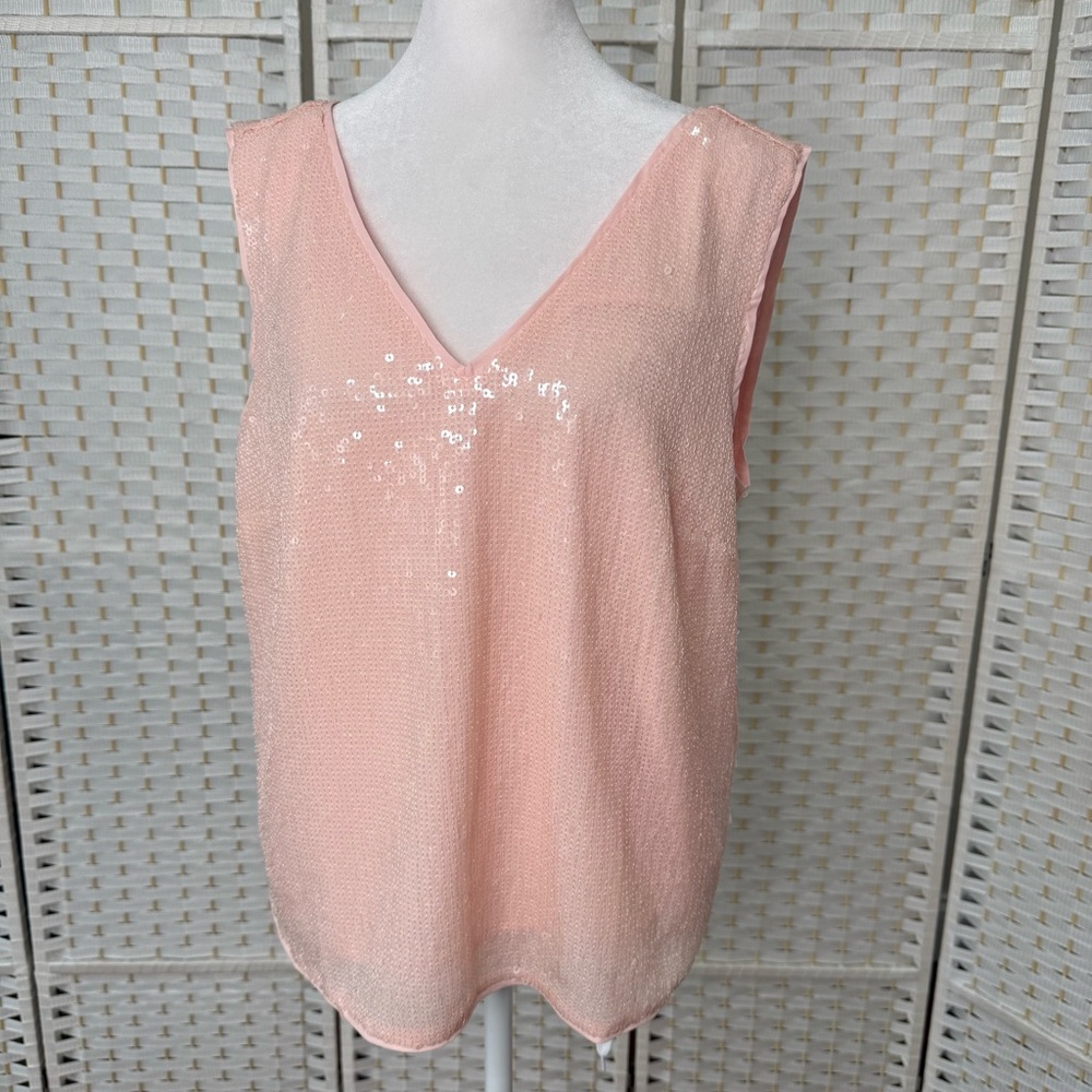 ! NWT. J. Crew Sequin Shell Tank Womens
Boxy Pink Sparkly V-Neck Elle Woods